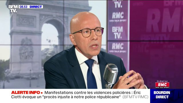 Éric Ciotti: J'aimerais que l'image du policier soit floutée, qu'on ne puisse pas l'identifier