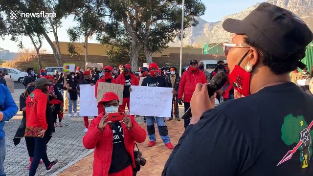 Black Lives Matter activists gather outside US embassy in Cape Town