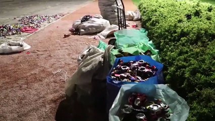 Yasaksız hafta sonunda  çöp birikintileri oluştu