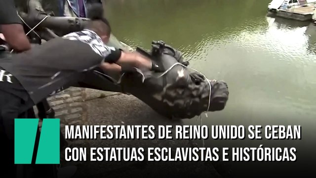 Manifestantes contra el racismo se ensañan con estatuas históricas y esclavistas en Reino Unido