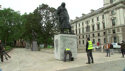 Workers begin cleaning up after George Floyd protest