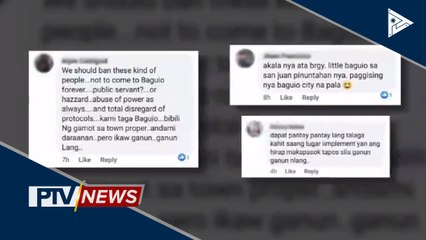 Paglabag sa  checkpoint ng convoy ni San Juan Mayor Zamora sa Baguio City, iniimbestigahan na