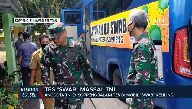 Anggota Tni Di Soppeng Jalani Tes Di Mobil Swab Keliling