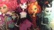 Monster High Dolls Toralei, Howleen Wolf, Draculaura, and Frankie