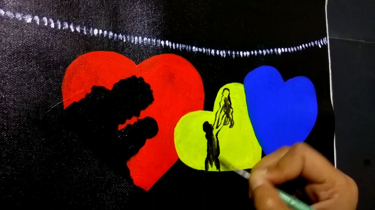 Creative Challenge #2 / Acrylic / Father's Day Love Art Step By Step For Beginners / 10-Minute Art