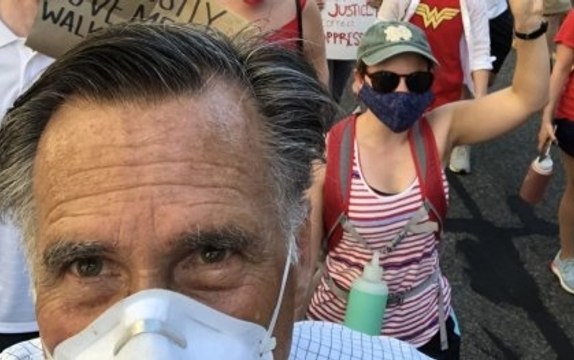Mitt Romney Marches in Washington D.C. Protest