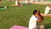 A yoga camp was conducted in Moradabad to make cops stress free from their workload amid coronavirus pandemic .