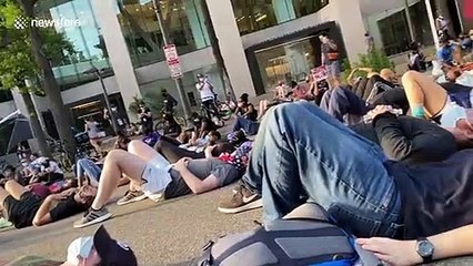 Protesters in Washington D.C. lie down for eight minutes and 46 seconds in honour of George Floyd