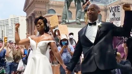 Newlyweds Join Black Lives Matter Protest