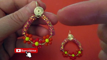 Como hacer Aretes con Flores en Cristal