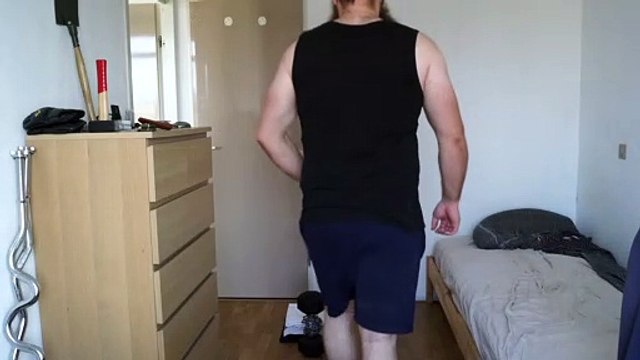 15 KG + 1,19 KG, hexagonal dumbbell pinch grip lifts with left x 3