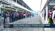 Penumpukan Penumpang di Stasiun Bogor pada Hari Pertama PSBB Transisi