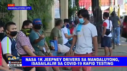 Télécharger la video: Nasa 1K jeepney drivers sa Mandaluyong, sasailalim sa CoVID-19 rapid testing