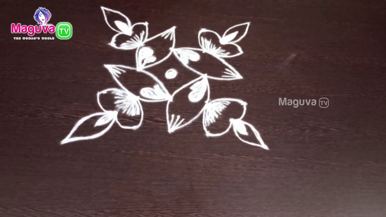 Easy and Simple Rangoli with Dots - 5x5 Dots/Rangoli Designs with Dots/Kolam with Dots/Maguva tv
