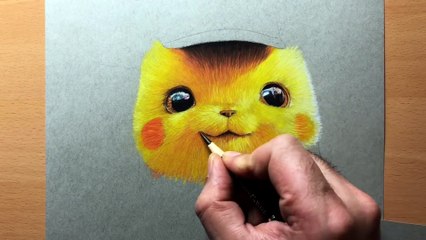 DETECTIVE PIKACHU ART TIMELAPSE | COLOR PENCIL |