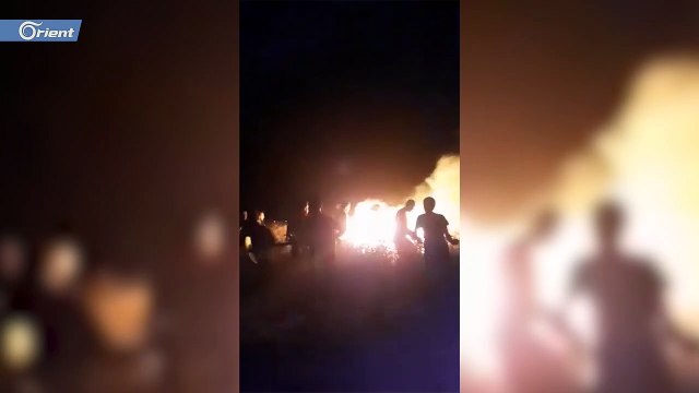 حرائق ضخمة تلتهم مساحات زراعية شاسعة بتل أبيض