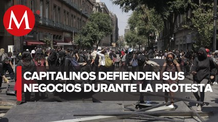 Comerciantes defienden sus negocios antes embates de anarquistas