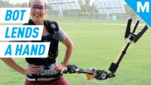 This waist-mounted robot arm is as light as a human arm, but powerful enough to smash through walls