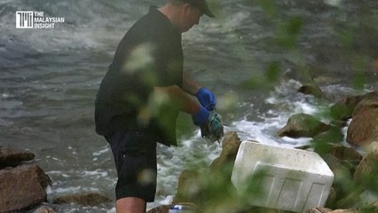 Masks used for Covid-19 prevention litters Hong Kong's beaches