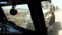 سباق عربات عسكرية روسية أمريكية.. مناورات وتفحيط خلال سير الدوريات في الحسكة