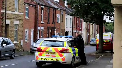 Murder scene on Main Street and Dodsworth Street in Mexborough.