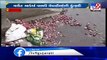 Rain soaked onions in Bhavnagar market yard