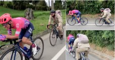Ciclista a treinar em alta rotação para o Tour é perseguido por um agricultor