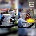 A Motorcycle Bursts Into Flames After Sanitization Spray