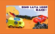 Hot Wheels Dinosaur Race with Disney Cars Lightning McQueen vs Marvel Avengers Hulk and PJ Masks with these Family Friendly Funny Funlings in this Toy Story Racing Challenge for Kids