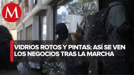 Download Video: Daños ocasionados en los negocios luego de la marcha en CdMx