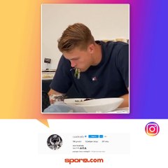 De Ligt'in yemek yediği o anlar