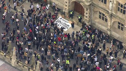 Protesters call for removal of Cecil Rhodes statue in Oxford