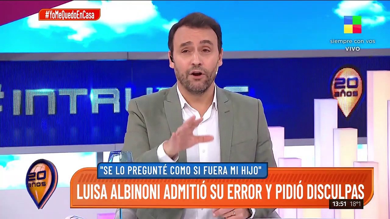 El pedido de disculpas de Luisa Albinoni a Diego Ramos
