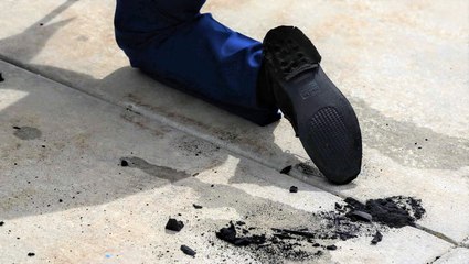 Temperatures so high a Marine's shoes melted during protest