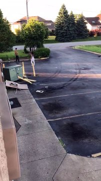 Semi-Truck Driver Wrecks Motel, Cars, and Drives Off