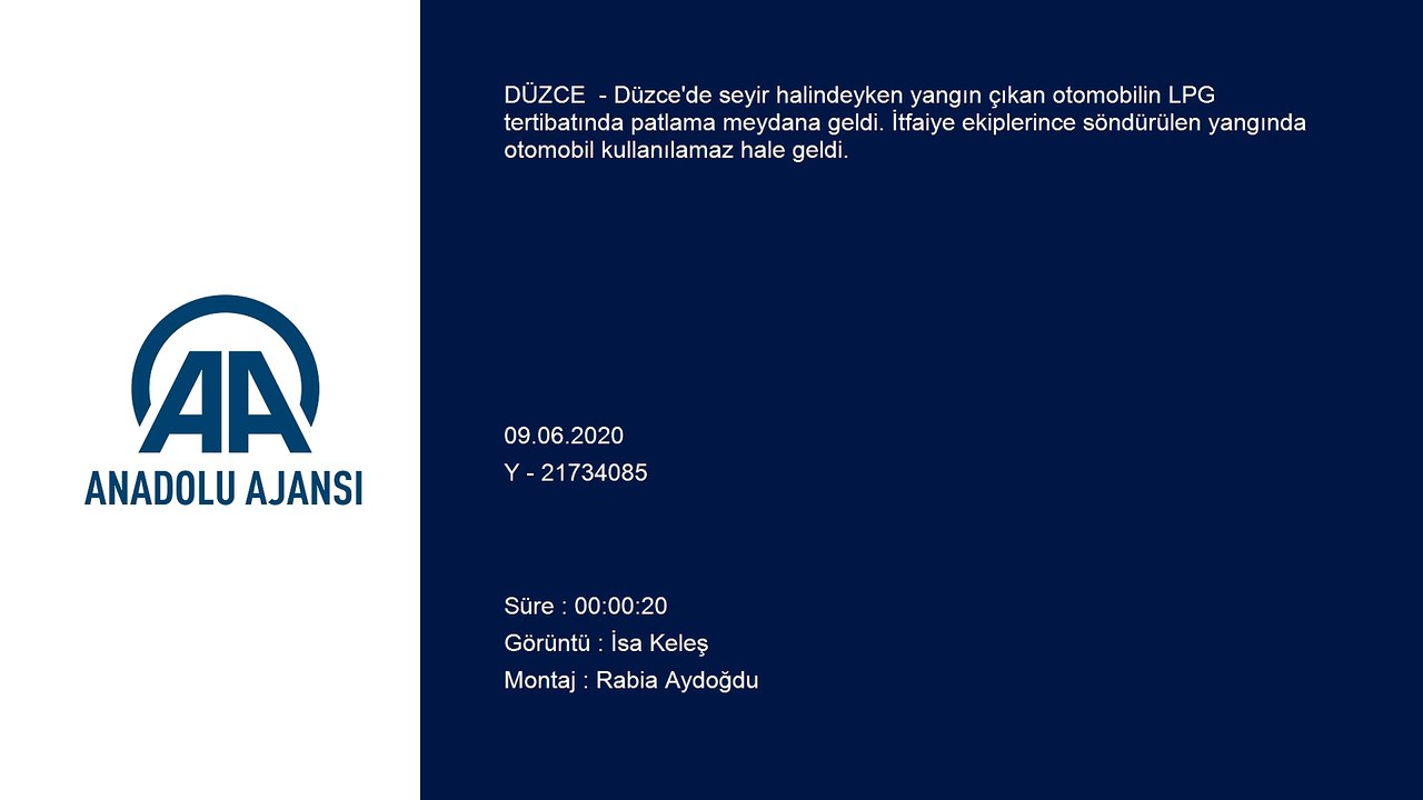 Düzce'de seyir halindeki otomobilde yangın ve patlama