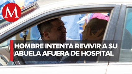 ¡Desgarradoras imágenes! Entre lágrimas, hombre trata de salvar a su abuela