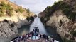 Huge cruise ship squeezes through tiny canal of Corinth in historic moment