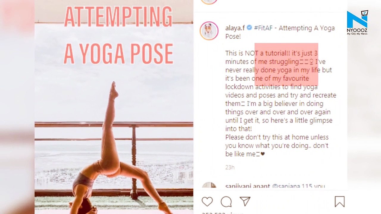 Alaya Furniturewalla nails new yoga pose, says...