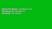 About For Books  Common Core Standards for Parents for Dummies  For Online