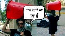 Shakti Kapoor Goes To Buy Alcohol, Carries A Big Drum