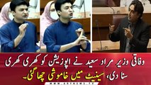 Federal Minister Murad Saeed Furious Speech in Senate, Lashes out at opposition