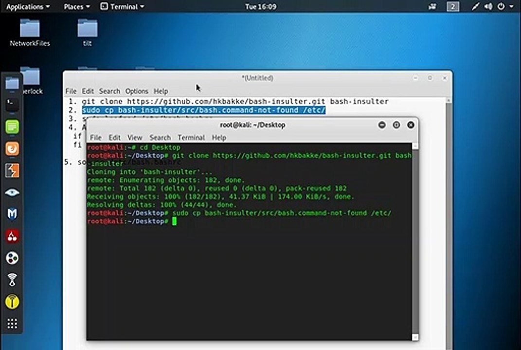 Terminal Insulter, When you will type wrong command it will Insult you