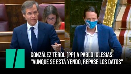González Terol (PP) a Pablo Iglesias: "Aunque se está yendo, repase los datos"