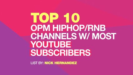 Top 10 Pinoy Hiphop - RNB Channels Na May Pinakamaraming Youtube Subscribers