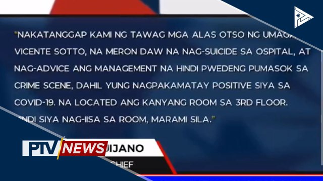 Isang CoVID-19 patient sa Cebu, patay nang mag-suicide