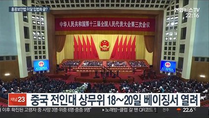 中전인대 상무위 다음주 개최…홍콩보안법 속전속결?