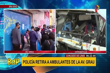 Cercado de Lima: PNP retira a ambulantes de la avenida Grau