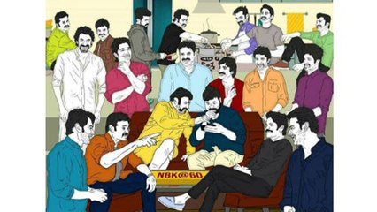 #HBDNBK Birthday Special: Caricature Pic Of Chiru Balayya & Total Tolywood Heroes Goes Viral