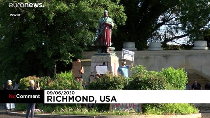 Активисты BlackLivesMatter в США снесли памятник Христофору Колумбу